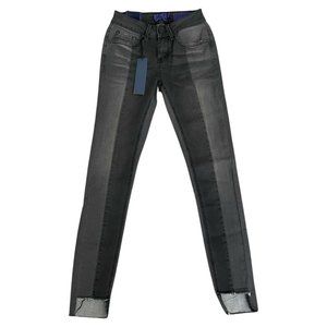 NWT Indigo Rein Saint & Sinner Color block Skinny Jeans Grey/Black Sz 1 (24 in)